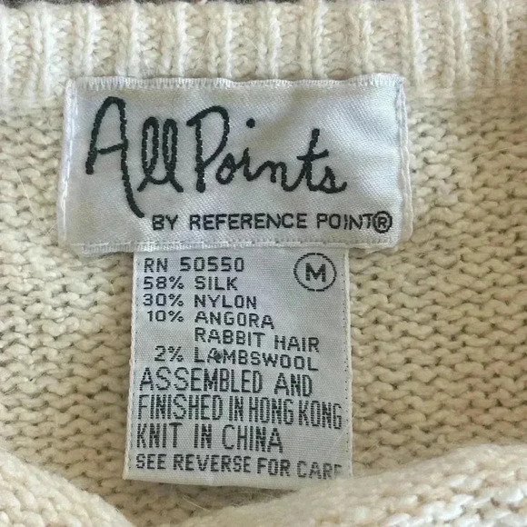 All Points | Vintage Silk/Angora/Lambswool Blend Crewneck Embellished Sweater - Picture 5 of 5